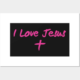 I Love Jesus (pink) Posters and Art